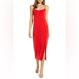 Something Navy easy knit midi dress red poppy
